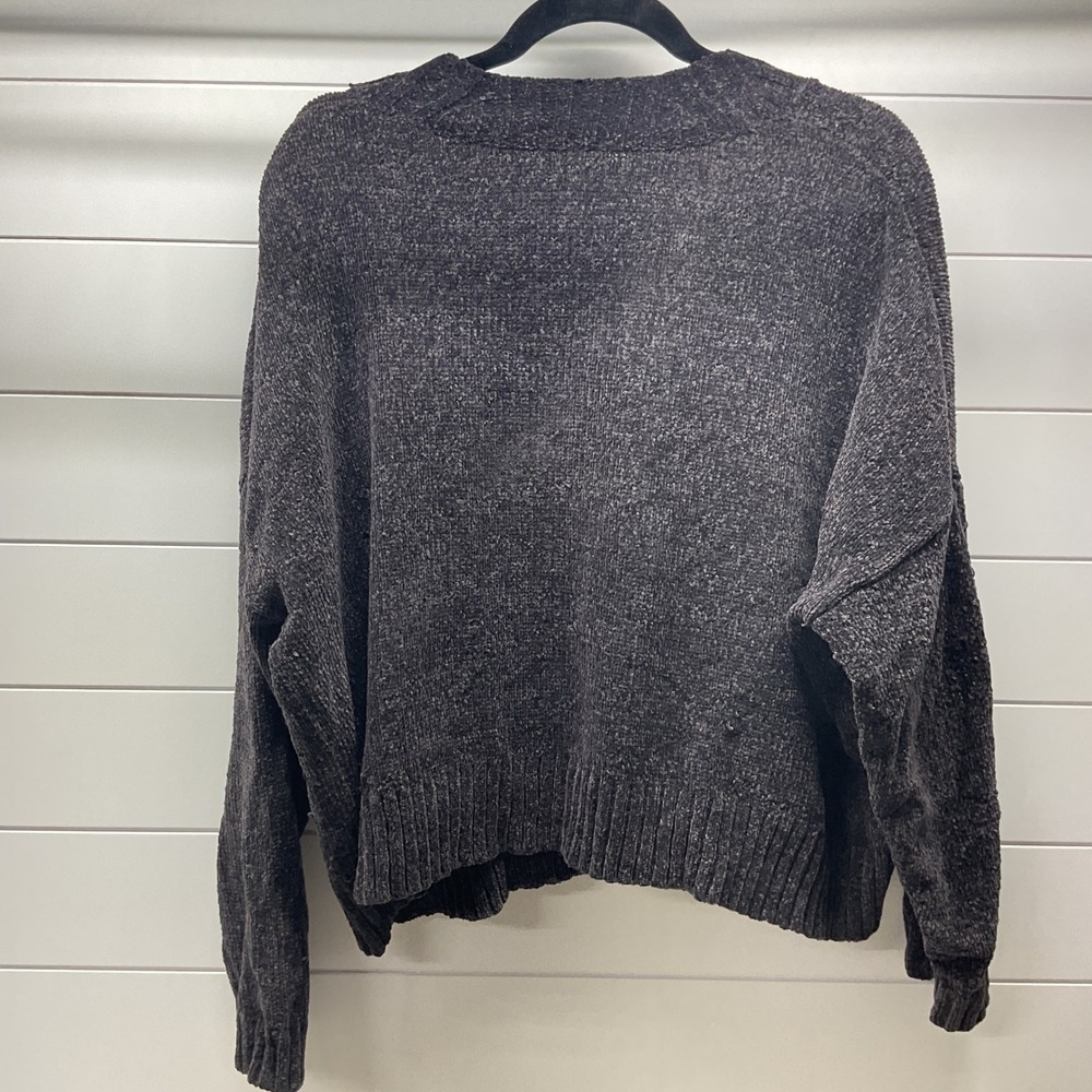 BP Nordstrom Womens Chenille Knit Sweater Charcoal Gray Crew Neck Relaxed Medium